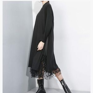 ELLAZHU BLACK WOMEN T-SHIRT DRESS.